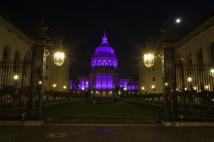 San Francisco Honors Hospitality Workers with Purple Lighting