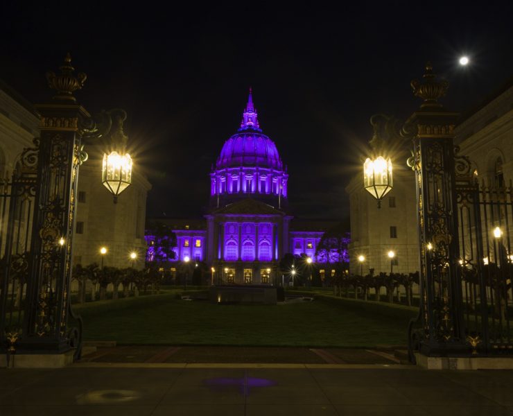 San Francisco Honors Hospitality Workers with Purple Lighting