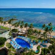 Oceanfront view of the luxurious Kahala Hotel and Resort in Oahu, Hawaii
