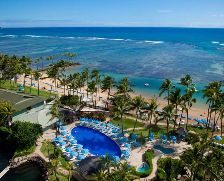 Oceanfront view of the luxurious Kahala Hotel and Resort in Oahu, Hawaii