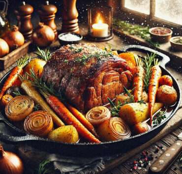 pork shoulder pot roast with winter vegetables